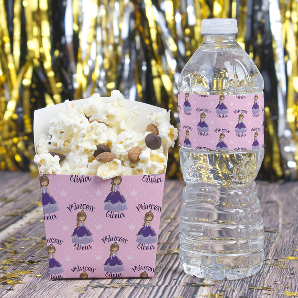 Custom Princess Water Bottle Label - w/ Favor Box
