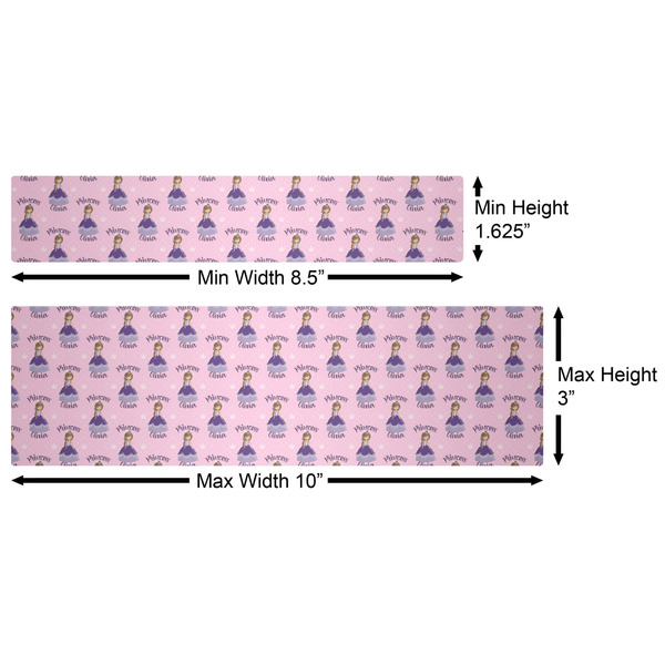 Custom Princess Water Bottle Labels w/ Dimensions