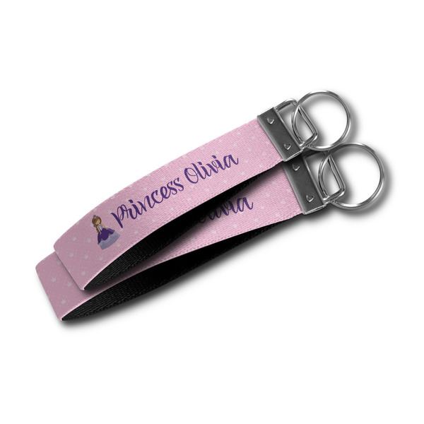 Custom Princess Webbing Keychain FOBs - Size Comparison