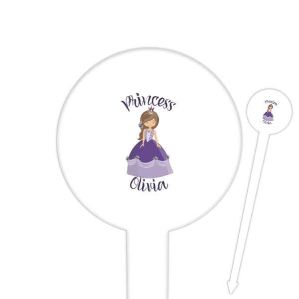 Custom Custom Princess 6" Round Plastic Food Picks - White - Single Sided (Personalized)