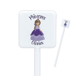 Custom Princess Square Plastic Stir Sticks - Double Sided (Personalized)