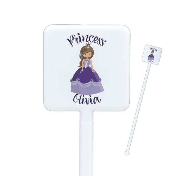 Custom Custom Princess Square Plastic Stir Sticks - Double Sided (Personalized)