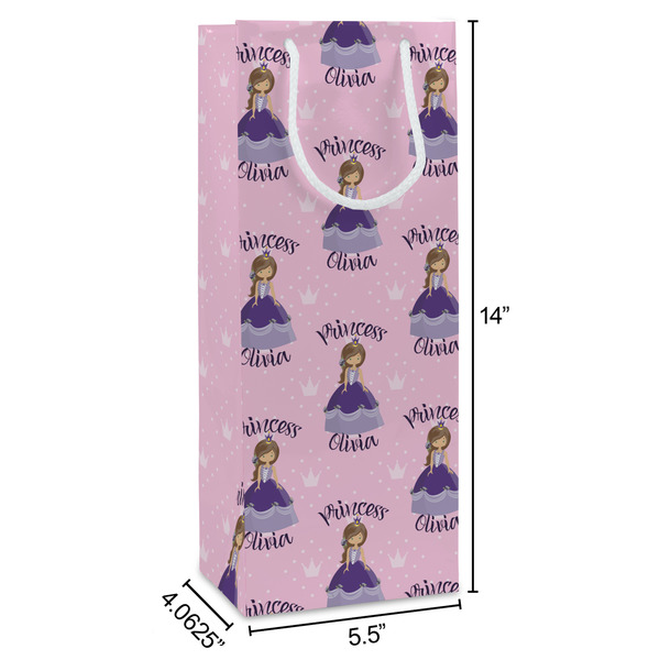 Custom Princess Wine Gift Bag - Dimensions