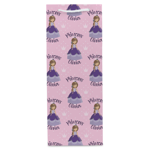 Custom Princess Wine Gift Bag - Matte - Front