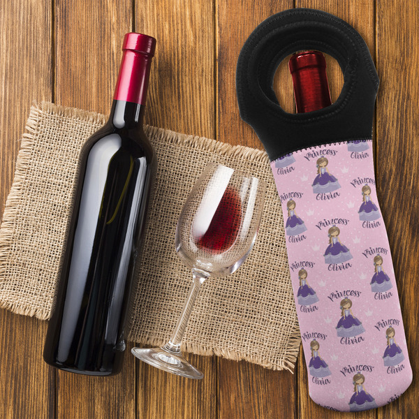 Custom Princess Wine Tote Bag - FLATLAY