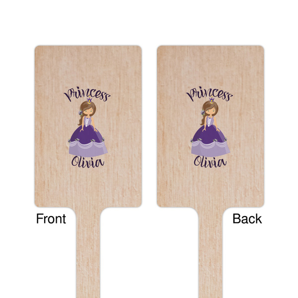 Custom Princess Wooden 6.25" Stir Stick - Rectangular - Double Sided - Front & Back