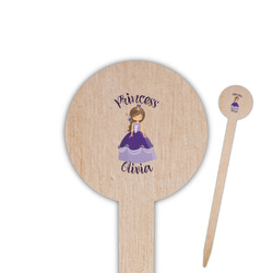 Custom Princess 6" Round Wooden Food Picks - Single Sided (Personalized)