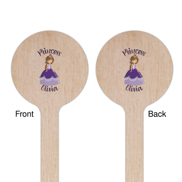 Custom Princess Wooden 6" Stir Stick - Round - Double Sided - Front & Back