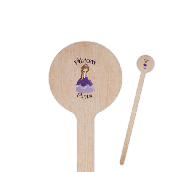 Custom Custom Princess 7.5" Round Wooden Stir Sticks - Single Sided (Personalized)