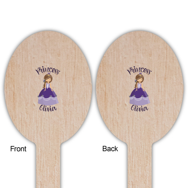 Custom Princess Wooden Food Pick - Oval - Double Sided - Front & Back