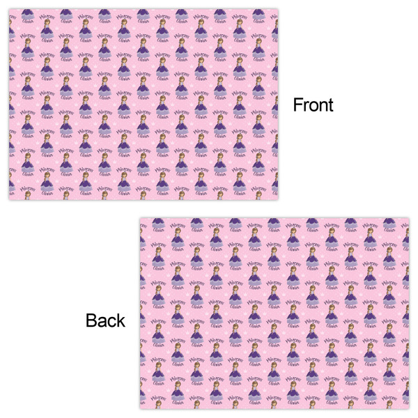 Custom Princess Wrapping Paper Sheet - Double Sided - Front & Back