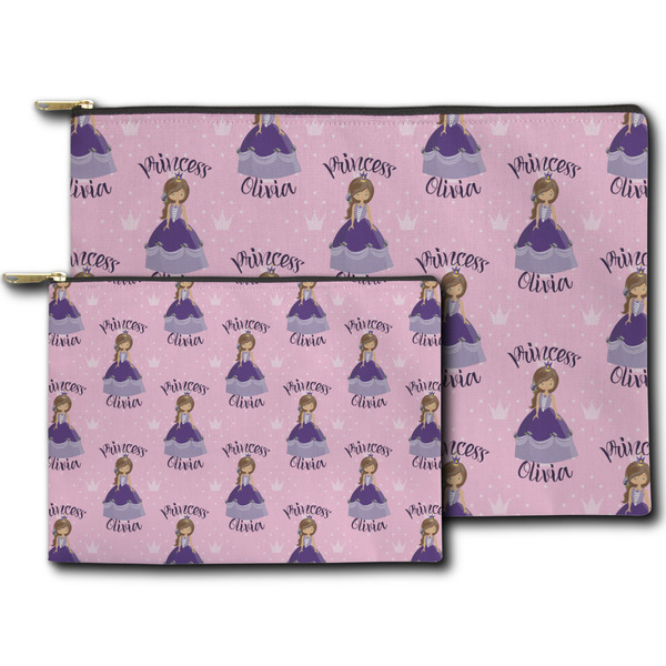 Custom Princess Zippered Pouches - Size Comparison