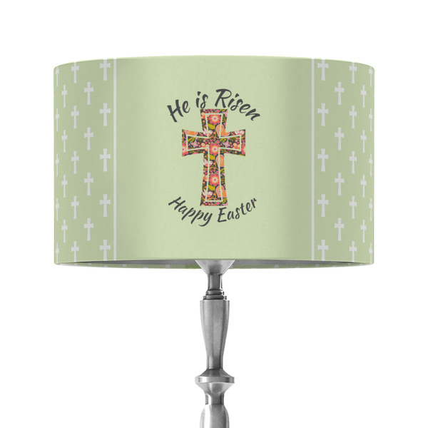 Easter Cross 12" Drum Lampshade - ON STAND (Fabric)