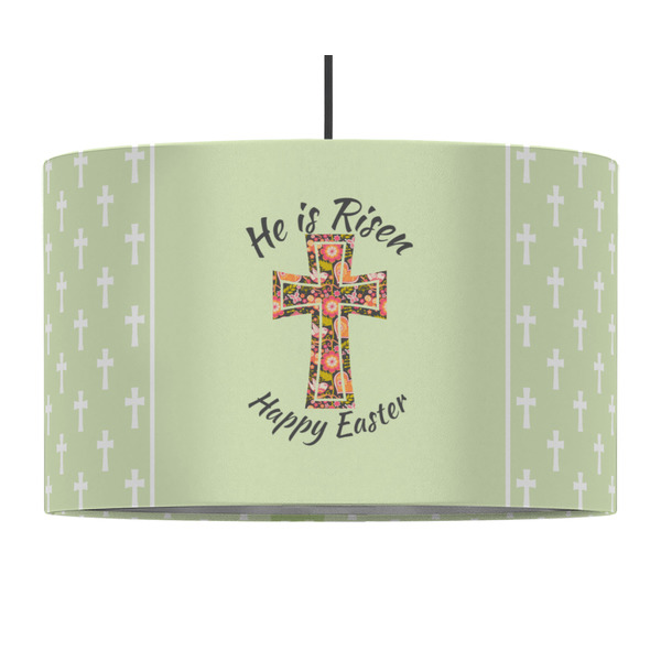 Custom Easter Cross 12" Drum Pendant Lamp - Fabric