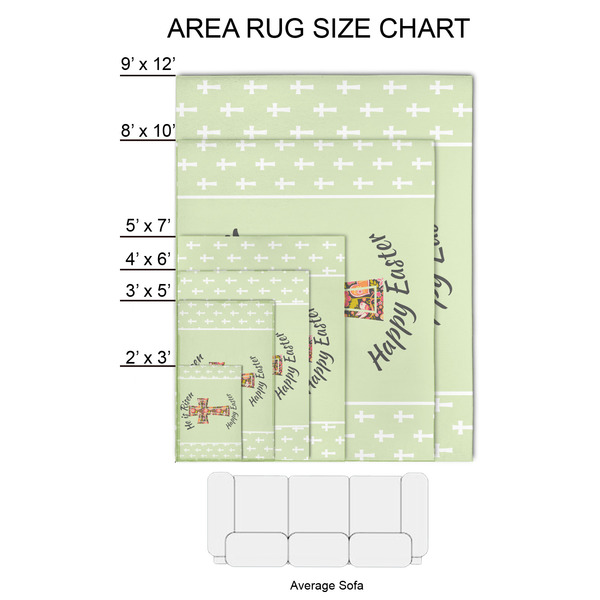 Easter Cross 2'x3' Indoor Area Rugs - Size Chart