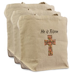Easter Cross Reusable Cotton Grocery Bags - Set of 3