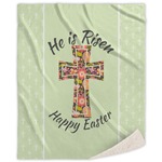 Easter Cross Sherpa Throw Blanket