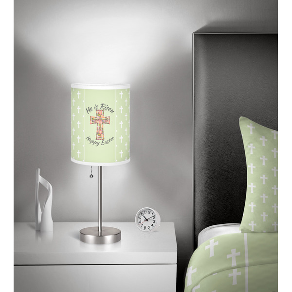 Easter Cross 7 inch drum lamp shade - in room
