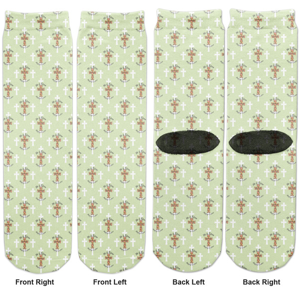 Easter Cross Adult Crew Socks - Double Pair - Front and Back - Apvl