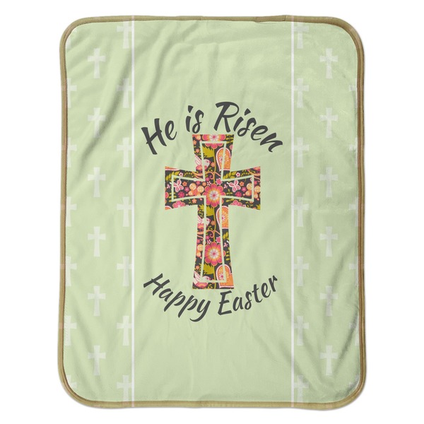 Easter Cross Baby Sherpa Blanket - Flat