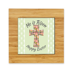 Easter Cross Bamboo Trivet with Ceramic Tile Insert