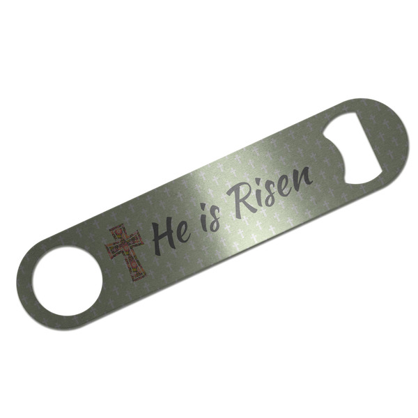 Custom Easter Cross Bar Bottle Opener - Silver
