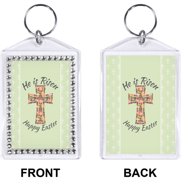 Easter Cross Bling Keychain (Front + Back)