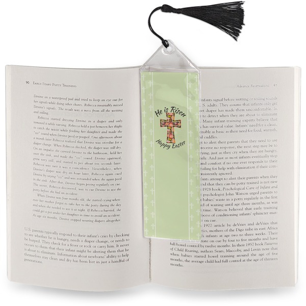 Easter Cross Bookmark with tassel - In book