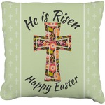 Easter Cross Faux-Linen Throw Pillow 16"