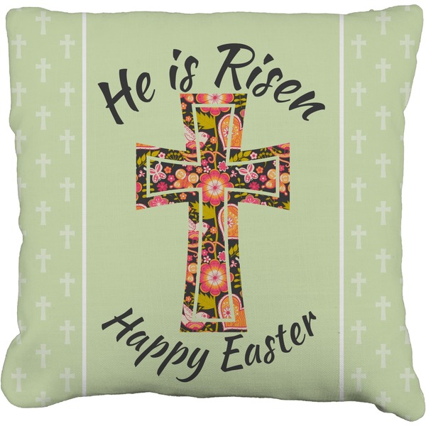 Custom Easter Cross Faux-Linen Throw Pillow 16"