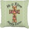 Easter Cross Burlap Pillow 16"
