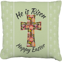 Easter Cross Faux-Linen Throw Pillow 20"