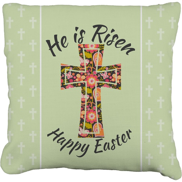 Custom Easter Cross Faux-Linen Throw Pillow 20"