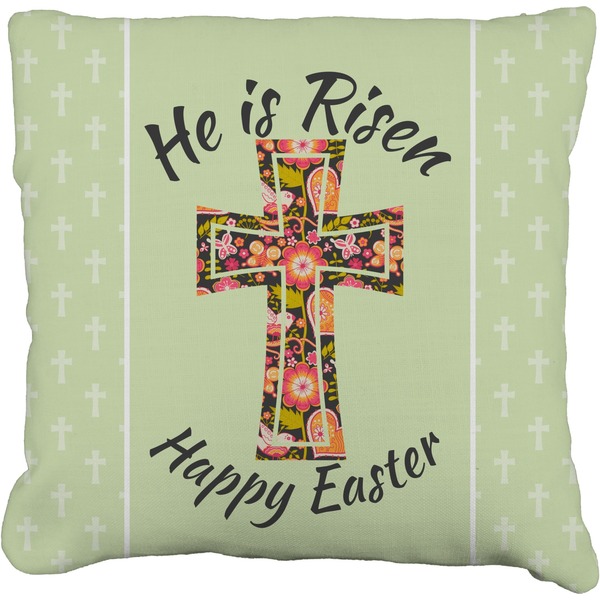 Custom Easter Cross Faux-Linen Throw Pillow 26"