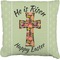 Easter Cross Faux-Linen Throw Pillow