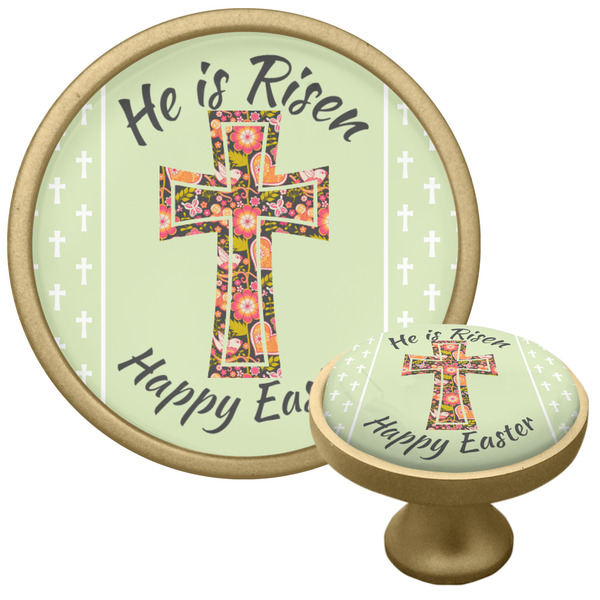 Easter Cross Cabinet Knob - Gold - Multi Angle