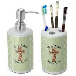 Easter Cross Ceramic Bathroom Accessories Set