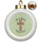 Easter Cross Ceramic Christmas Ornament - Poinsettias (Front View)