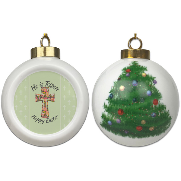 Easter Cross Ceramic Christmas Ornament - X-Mas Tree (APPROVAL)