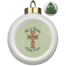 Easter Cross Ceramic Ball Ornament - Christmas Tree