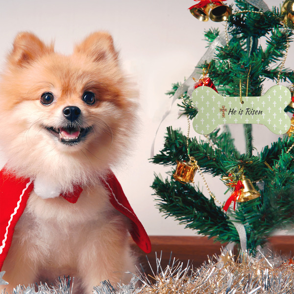 Easter Cross Ceramic Flat Ornament - Bone (LIFESTYLE)