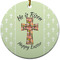 Easter Cross Ceramic Flat Ornament - Circle (Front)