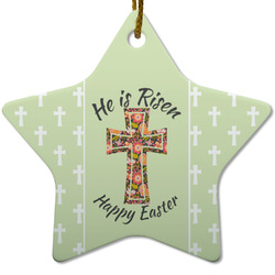 Easter Cross Star Ceramic Ornament