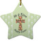 Easter Cross Ceramic Flat Ornament - Star (Front)