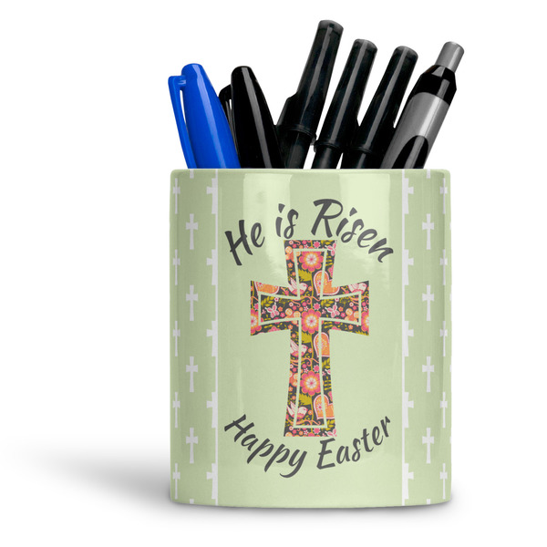 Custom Easter Cross Ceramic Pen Holder