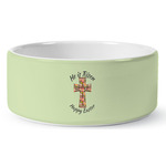 Easter Cross Ceramic Dog Bowl - Large
