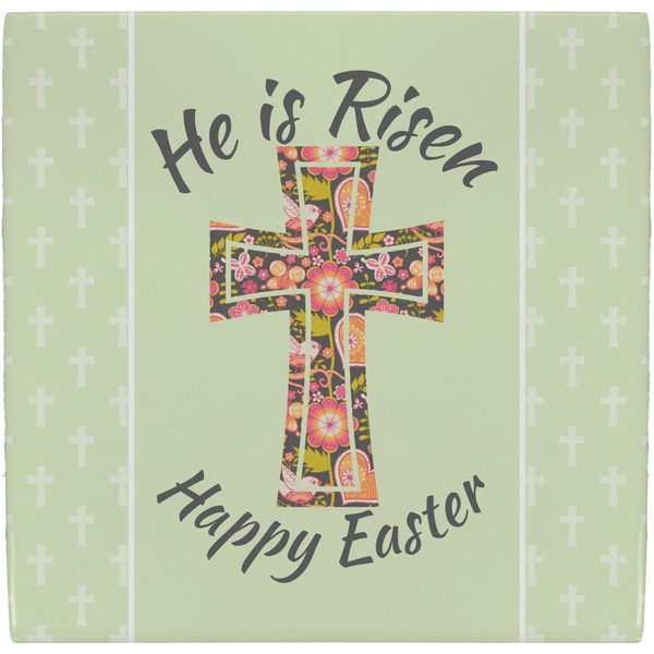 Custom Easter Cross Ceramic Tile Hot Pad