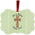 Easter Cross Metal Frame Ornament - Double Sided