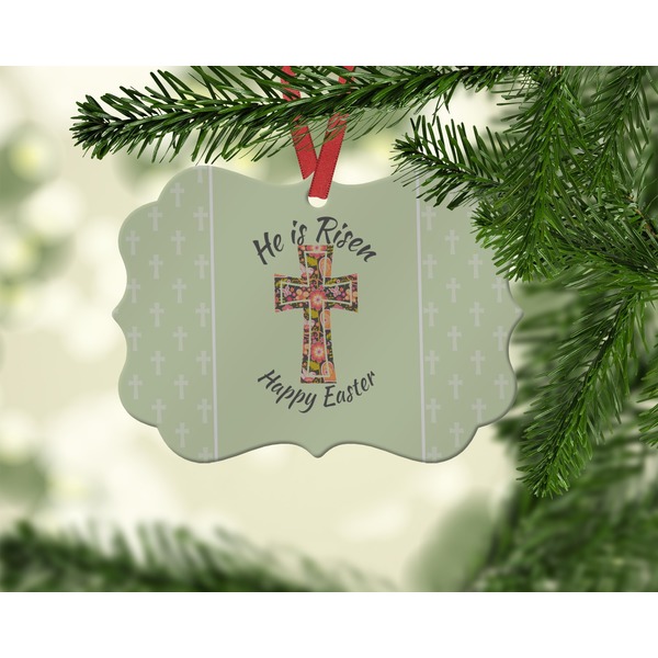Easter Cross Christmas Ornament (On Tree)