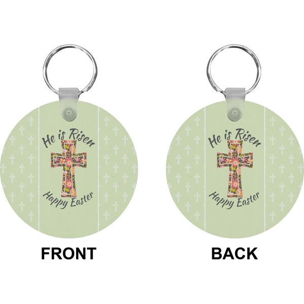 Easter Cross Circle Keychain (Front + Back)